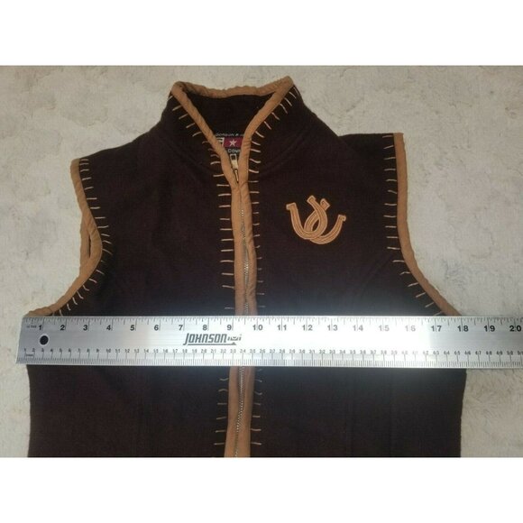 Gordon & James Shirt Company Womens Large Wool Blend Zip Vest Brown Lightweight - Picture 3 of 5